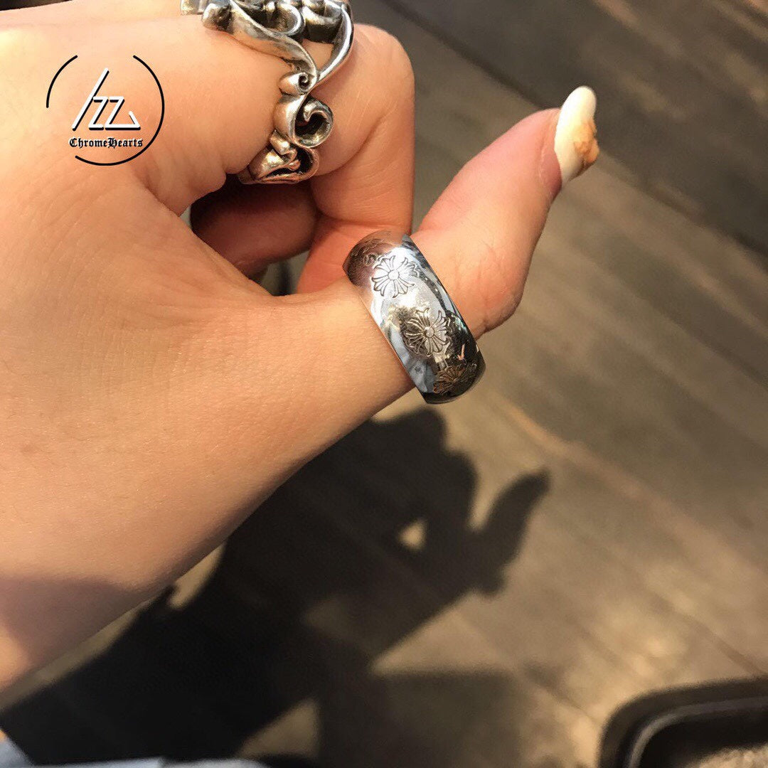 Chrome hearts round cross ring