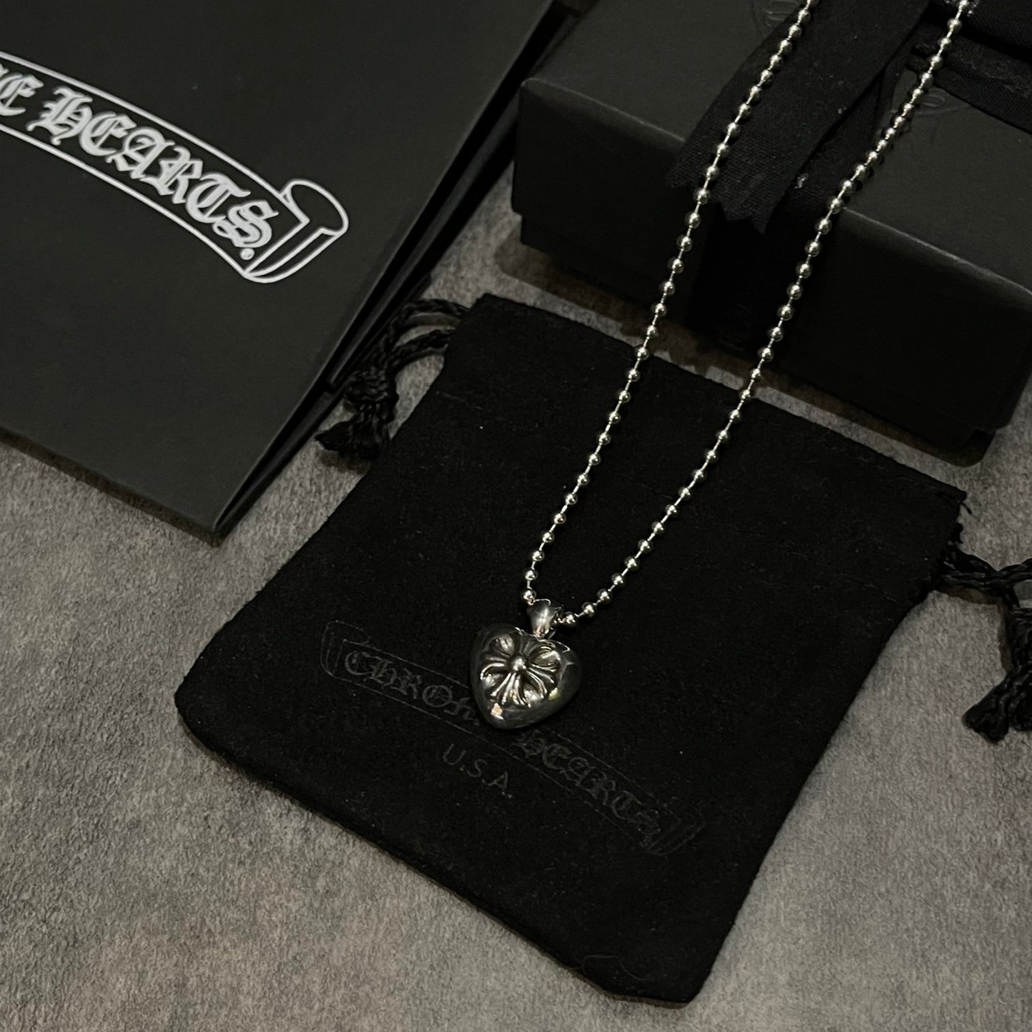 Chrome hearts cross heart necklace