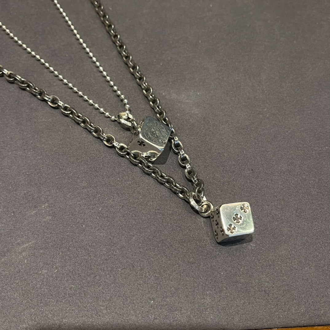 Chrome hearts hoop dice necklace