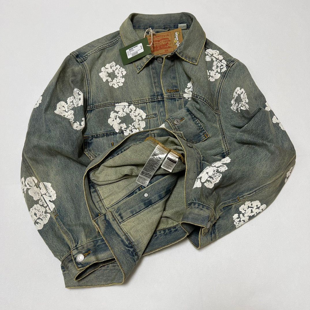 Denim Tears Men's Dirty Wash Wreath Type-2 Jacket