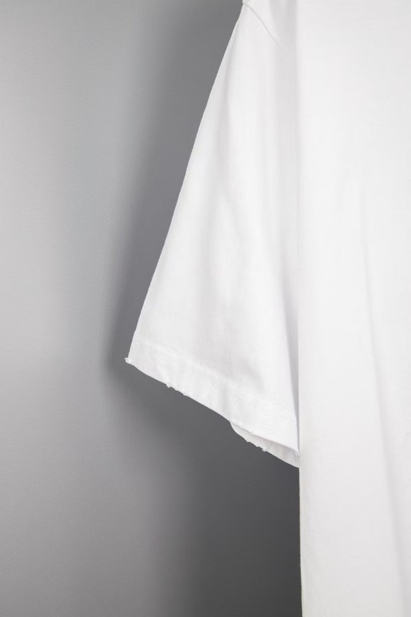 Balenciaga printed frayed holed T-shirt