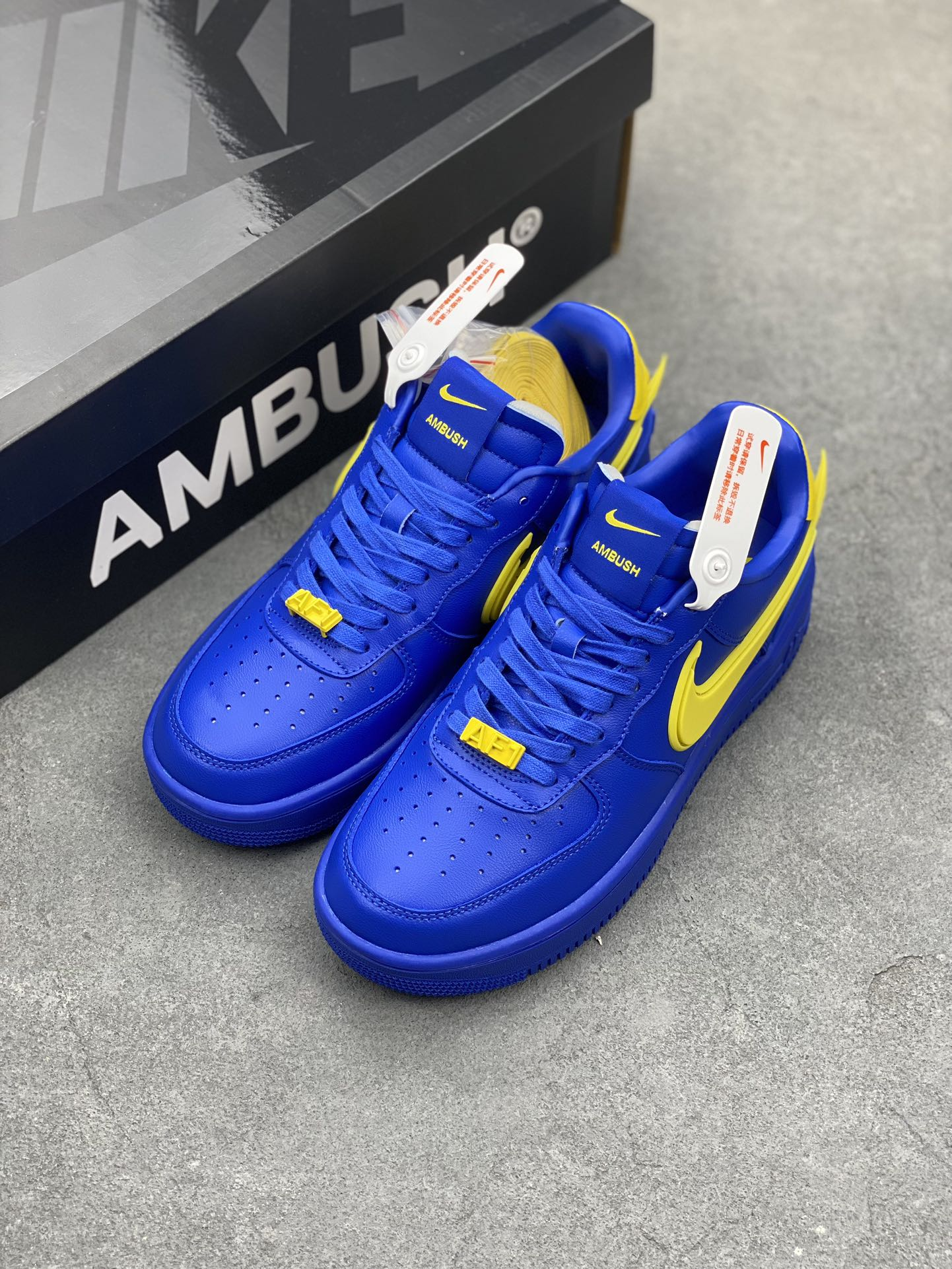 AMBUSH × Nike Air Force 1 Low "Game Royal and Vivid Sulfur"