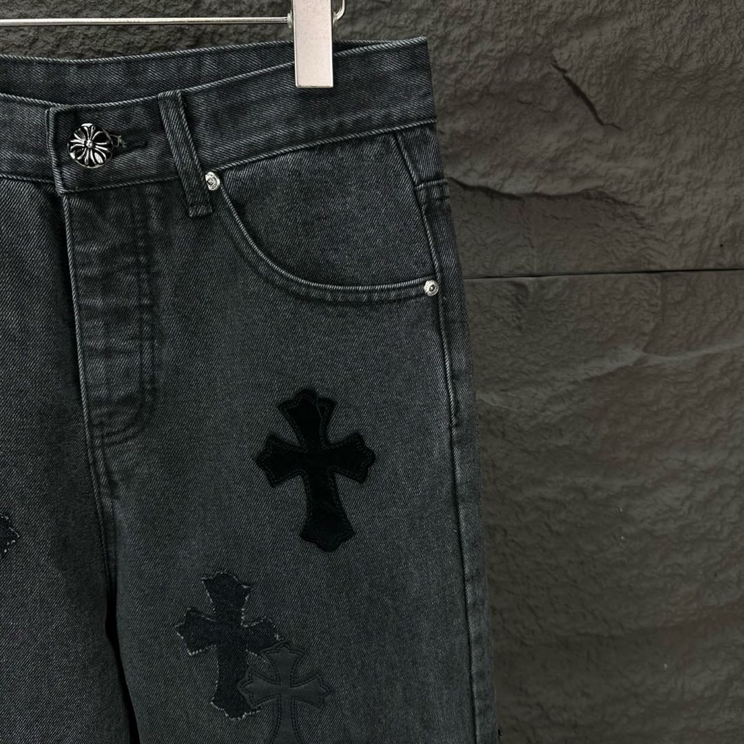 Chrome Hearts style x Sex Records denim pants