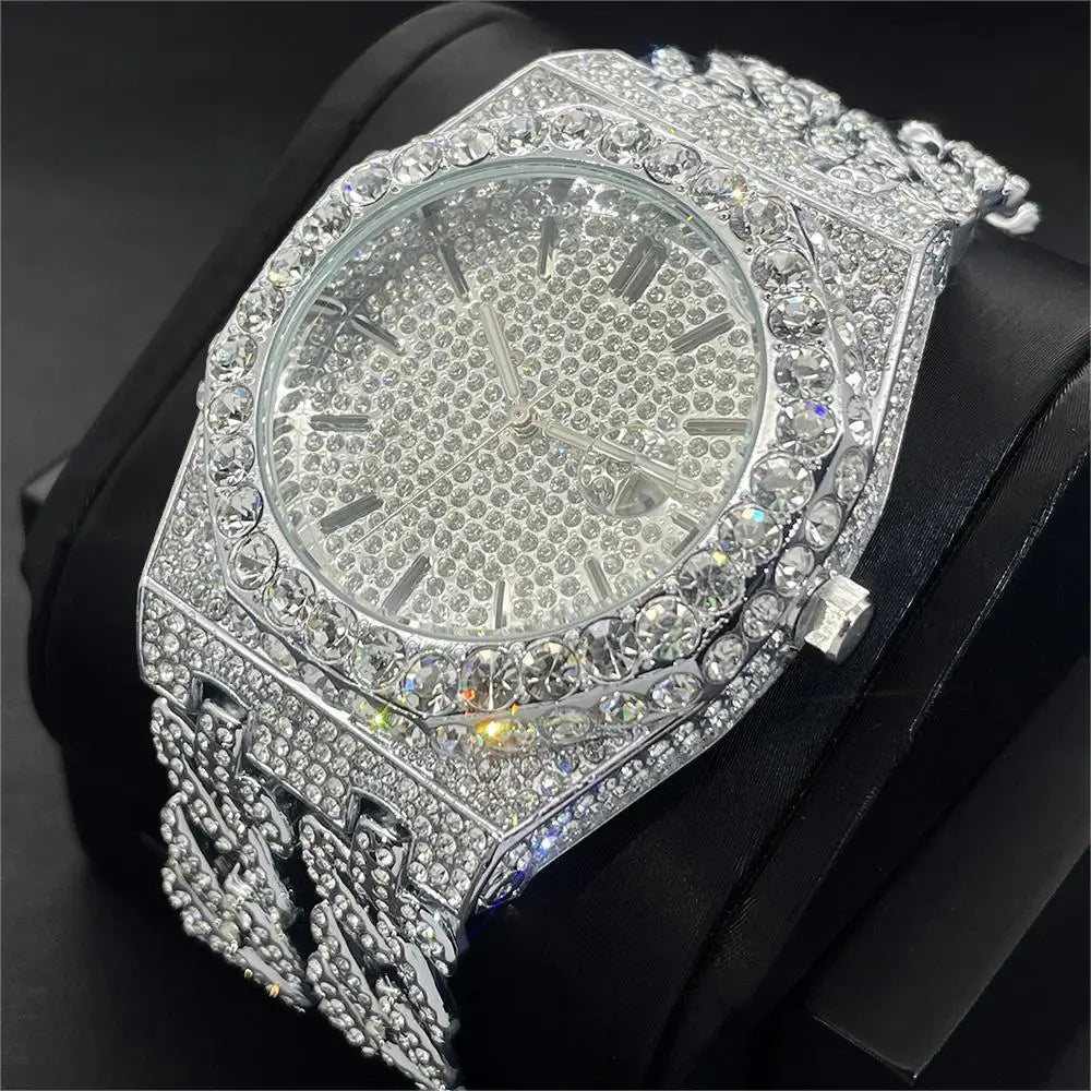 ICEY ローマ数字 ダイヤモンドウォッチ - 2トーン シルバー