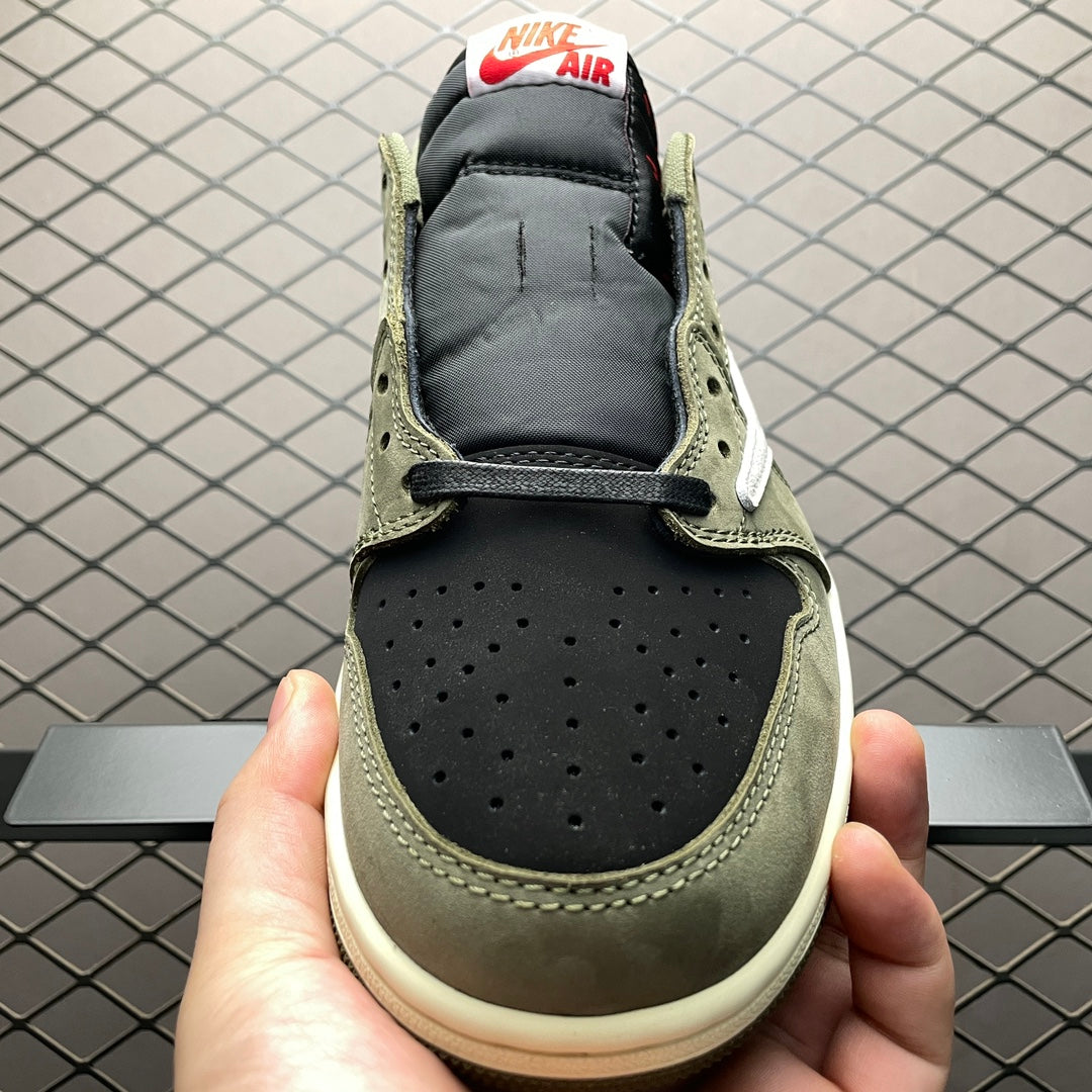 Travis Scott × Nike Air Jordan 1 Low "Black/Olive"