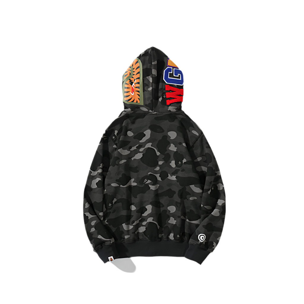 A Bathing Ape Color Camo Tiger Shark Full Zip Double Hoodie