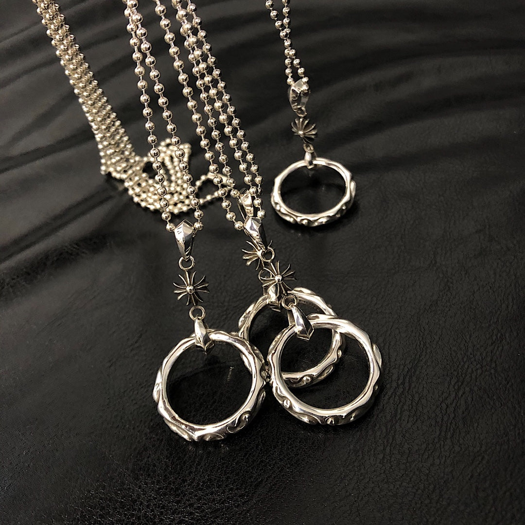 CHROME HEARTS Cross Flower Vine Ring Necklace
