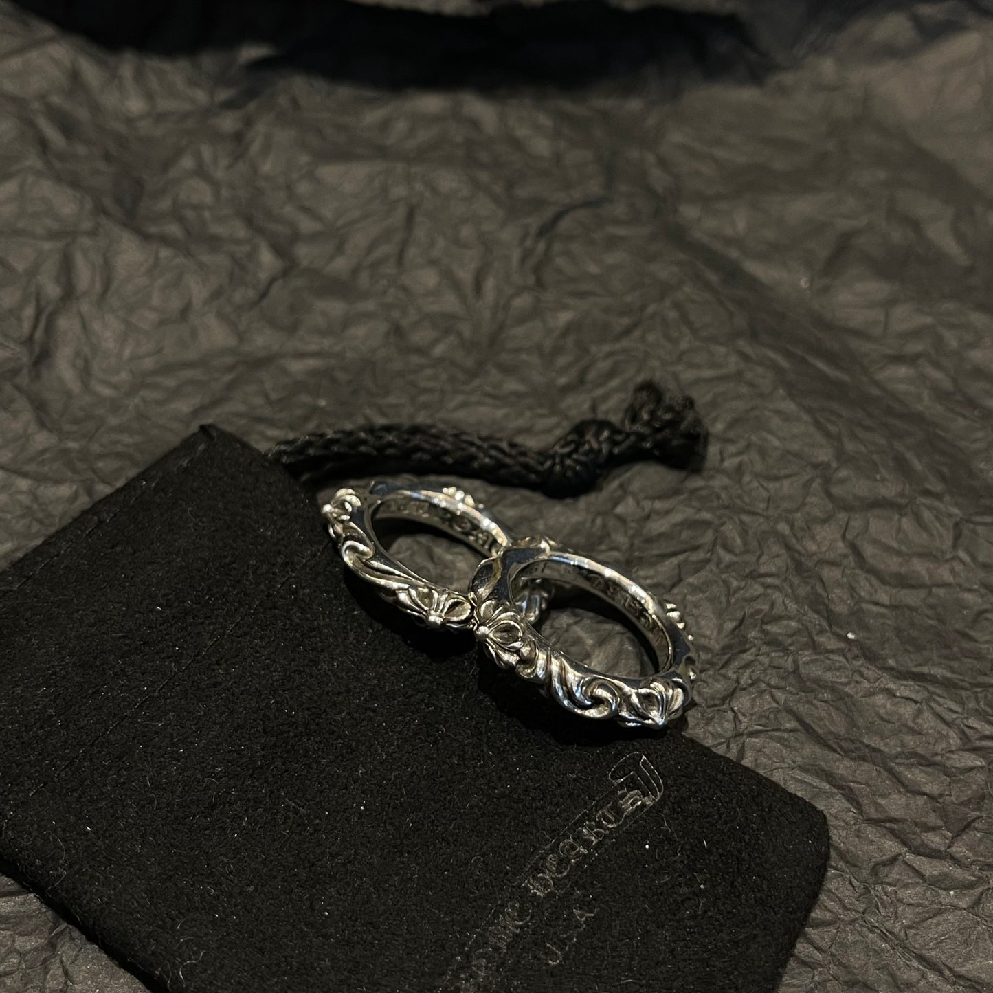 CHROME HEARTS Palace Square Cross Flower Ring