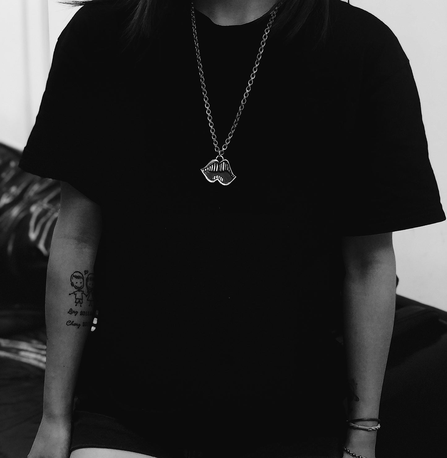 CHROME HEARTS Gold Teeth Mouth Necklace
