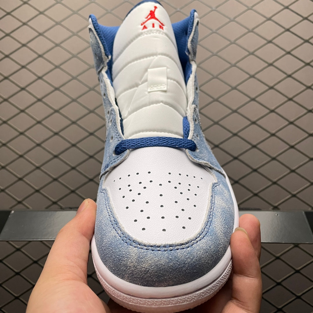 Nike Air Jordan 1 Mid SE "White/Hyper Royal/Red"