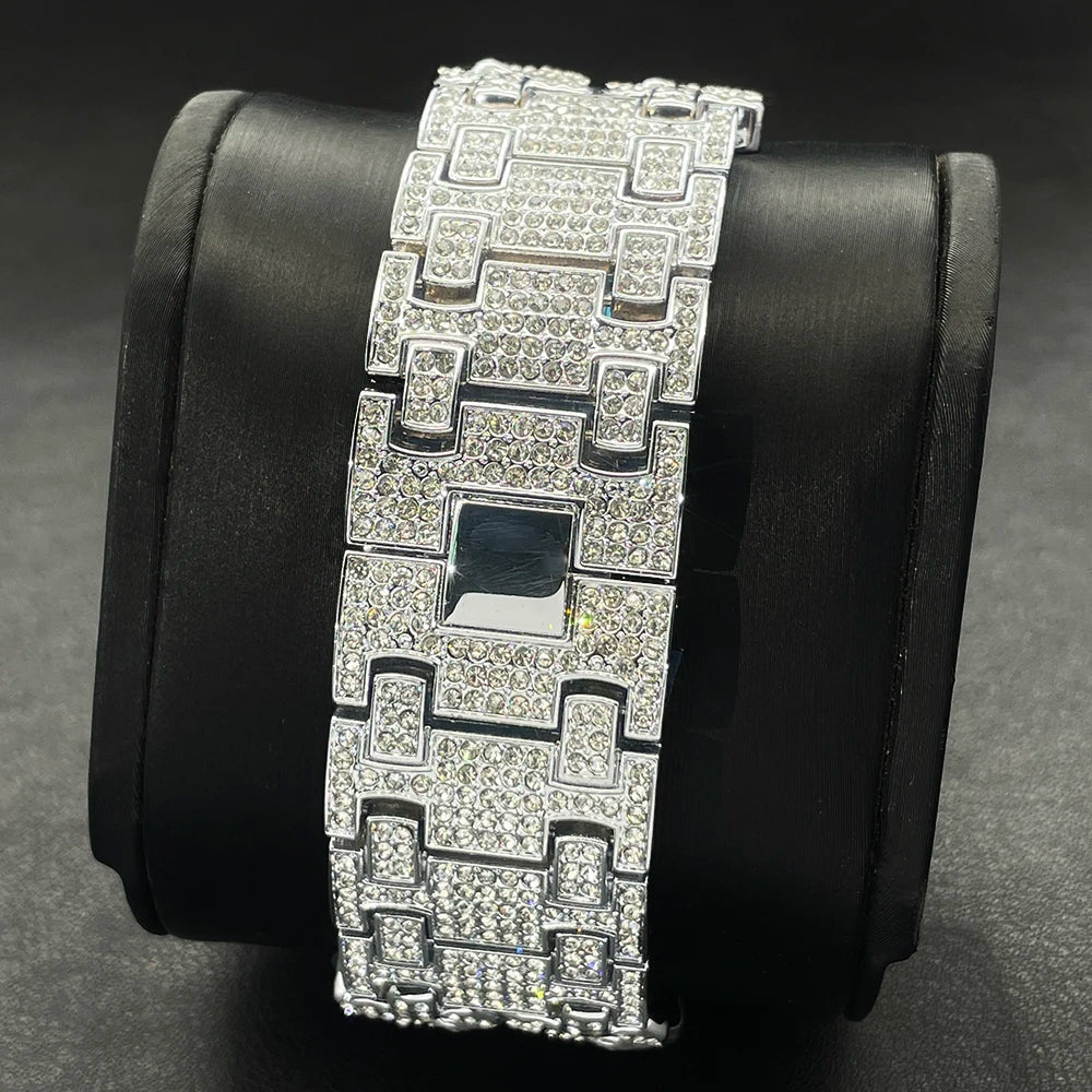 ICEY ローマ数字 ダイヤモンドウォッチ - 2トーン シルバー