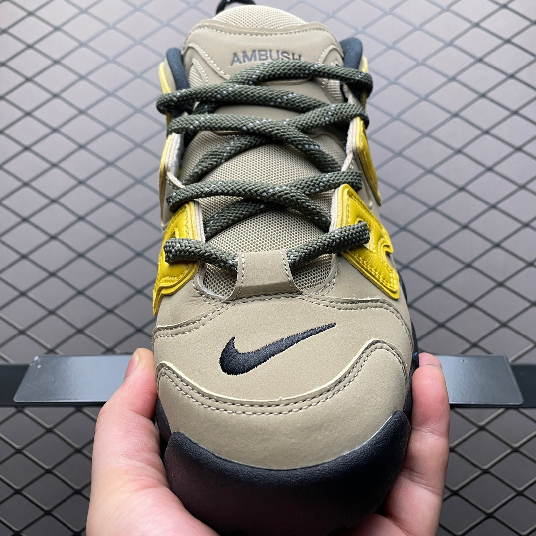 AMBUSH × Nike Air More Uptempo Low "Vivid Sulfur and Limestone"