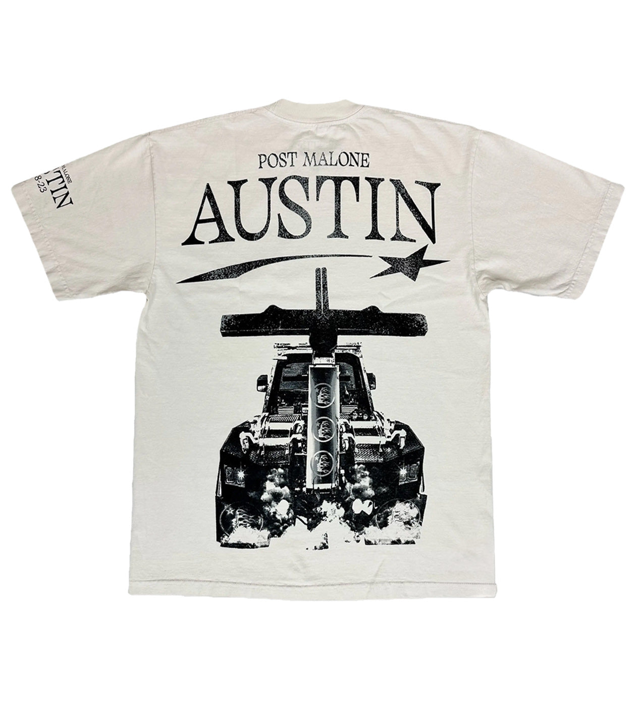 HELLSTAR STUDIOS POST MALONE AUSTIN ALBUM CREAM Tシャツ