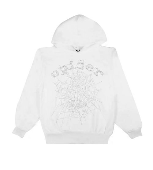 Sp5d3r OG RHINESTONE WHITE パーカー
