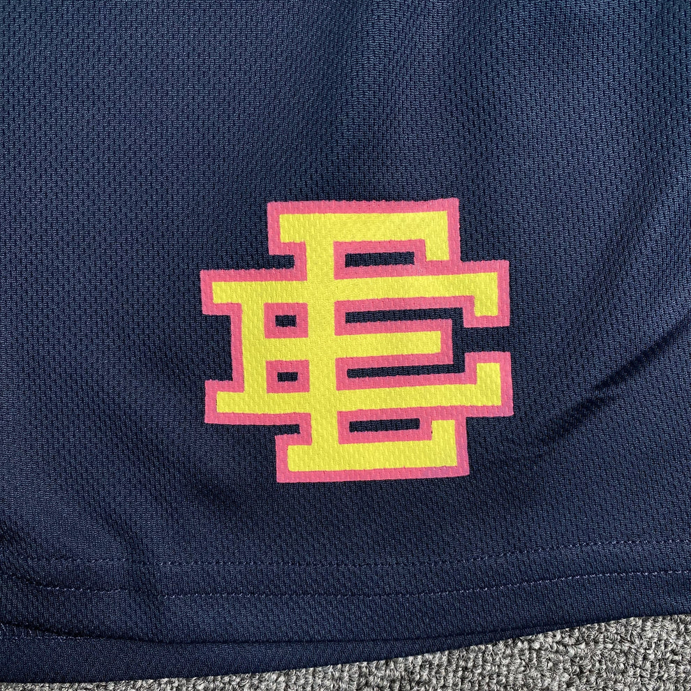 EE SHORTS ショートパンツ ネイビー/イエロー