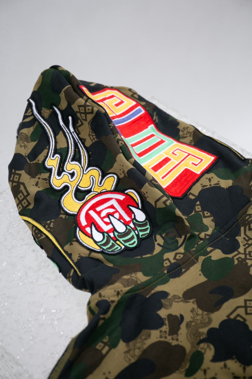 BAPE X CLOT CAMO SHARK RELAXED FIT FULL ZIP HOODIE