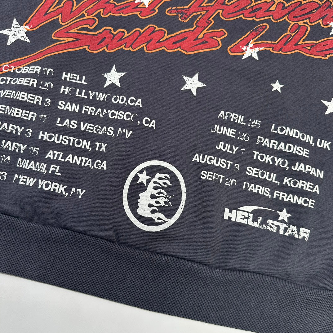 HELLSTAR Records Tour flame-print hoodie