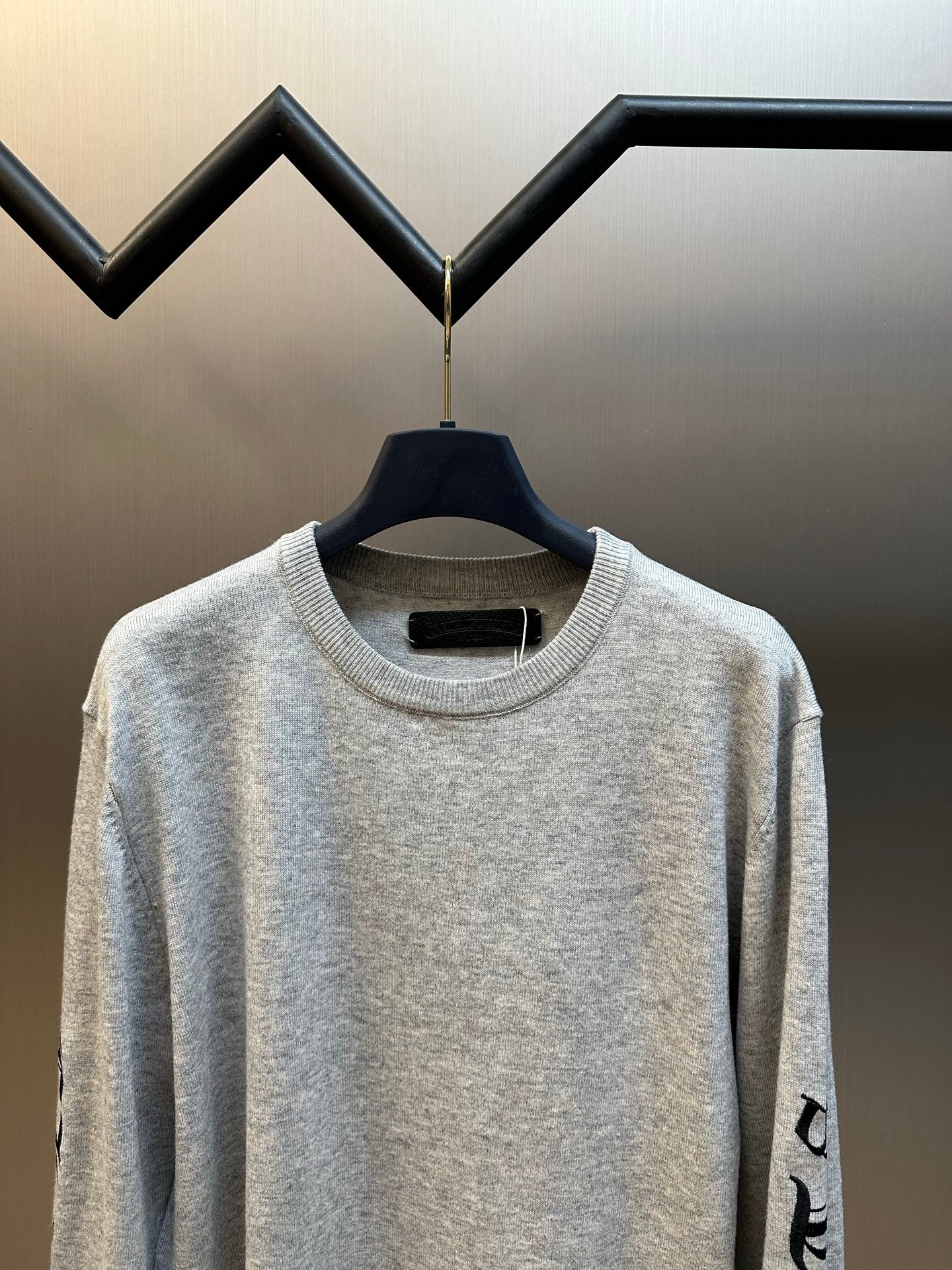 Chrome Hearts Cashmere Knit with Embroidered Sleeve Logo