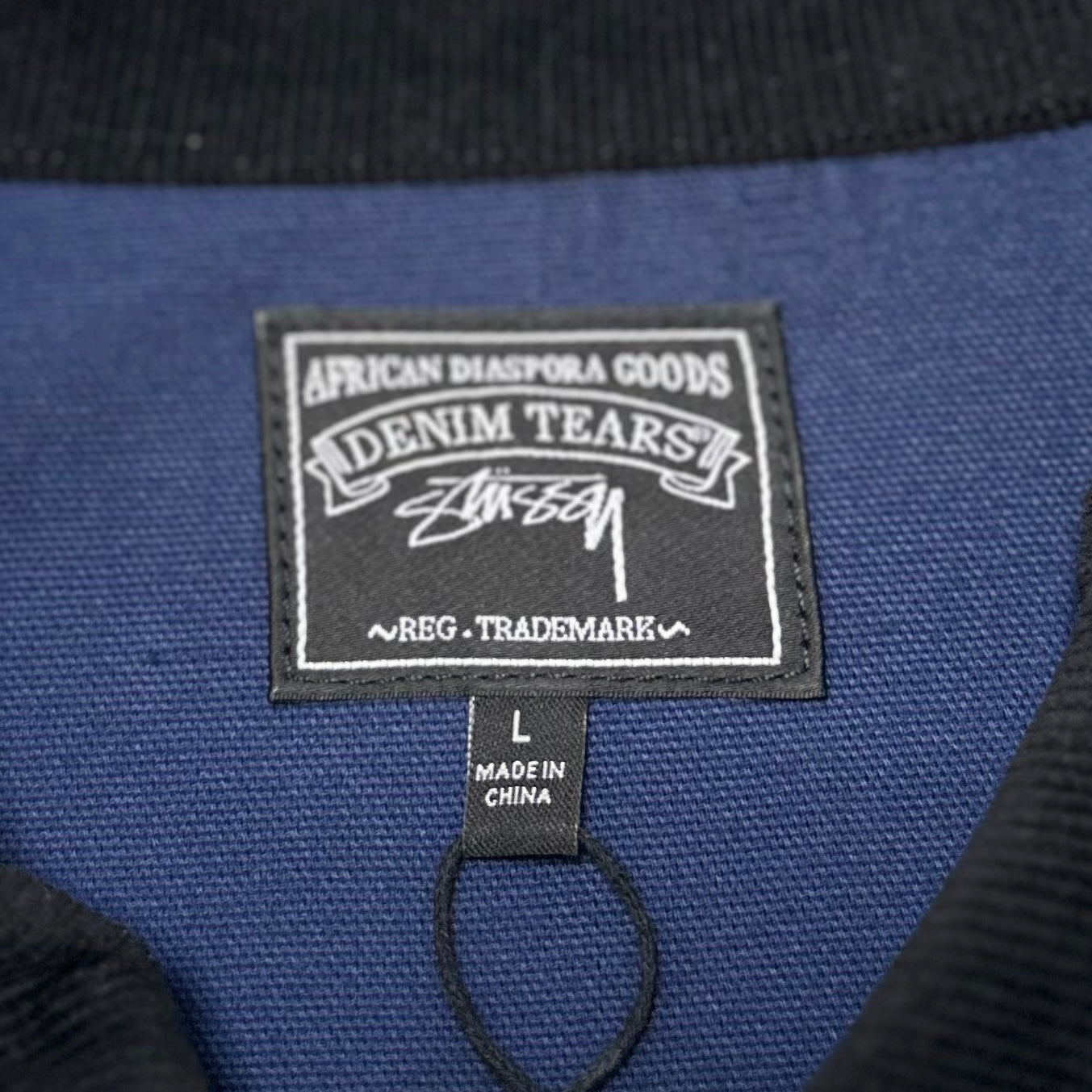 Denim Tears x Stussy Never Renege Canvas Work Jacket Navy/Black