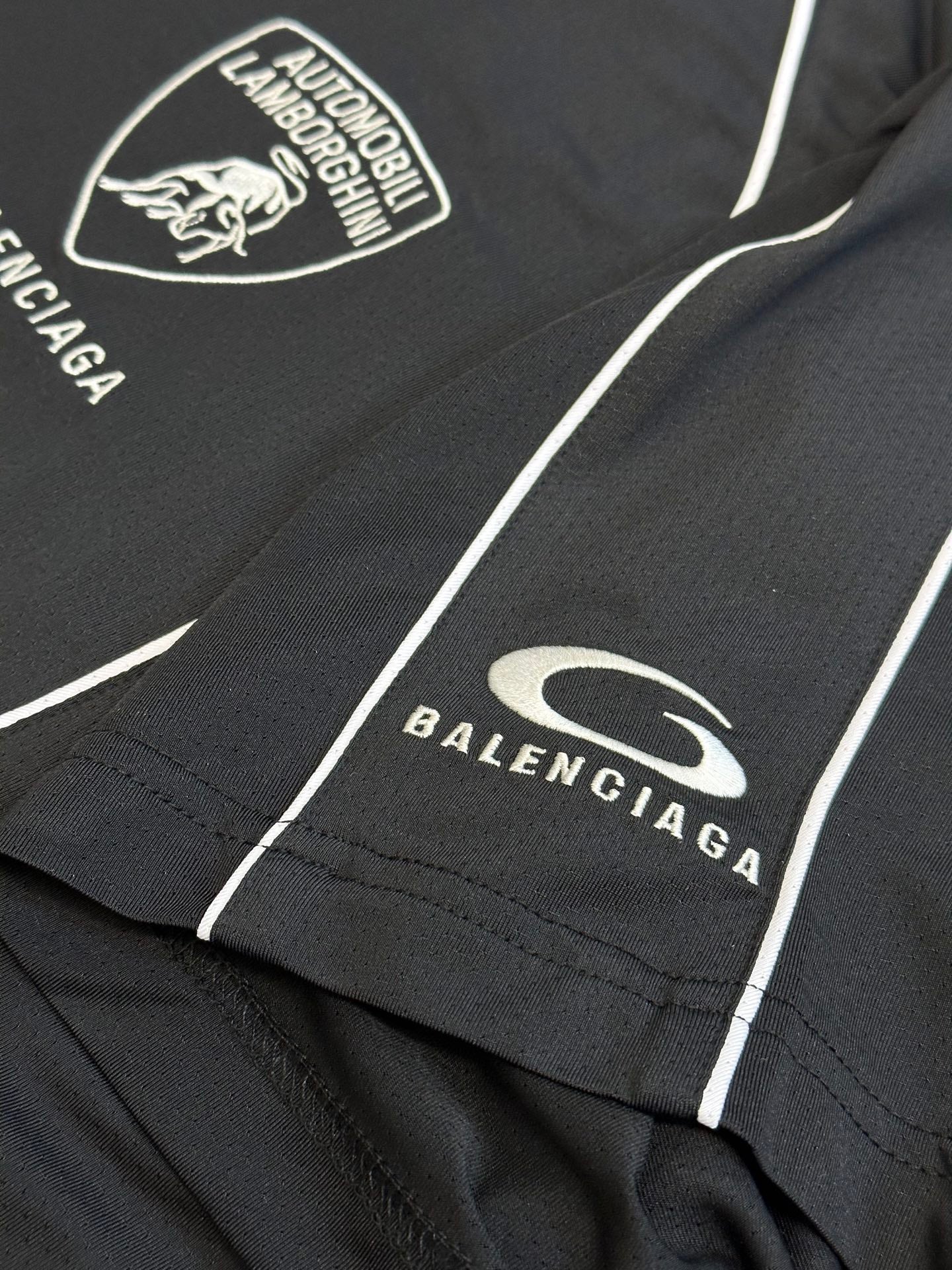 BALENCIAGA Automobili Lamborghini Men's Oversized Soccer T-Shirt "Black"