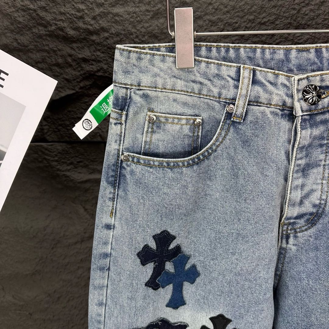 Chrome Hearts Cross Embroidered Jeans