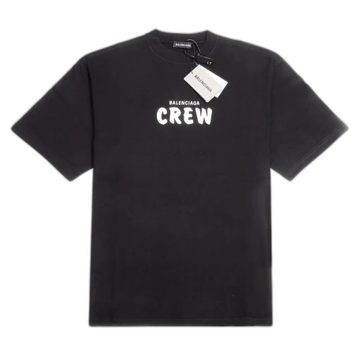 Balenciaga Crew Alphabet Printing Short Sleeve Black