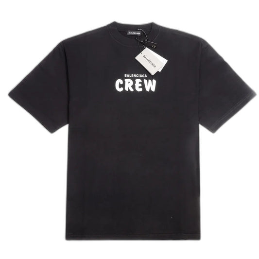 Balenciaga Crew Alphabet Printing Short Sleeve Black