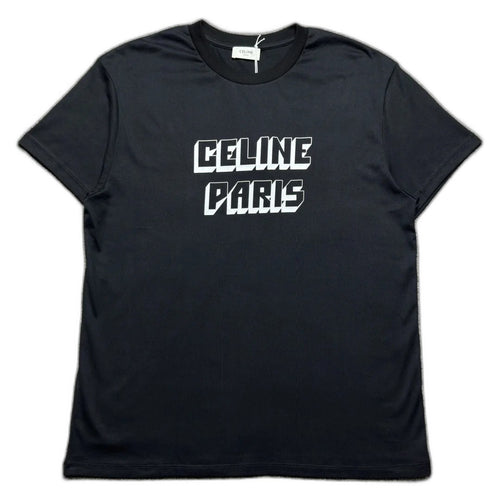 CELINE PARIS print crackle effect cotton jersey