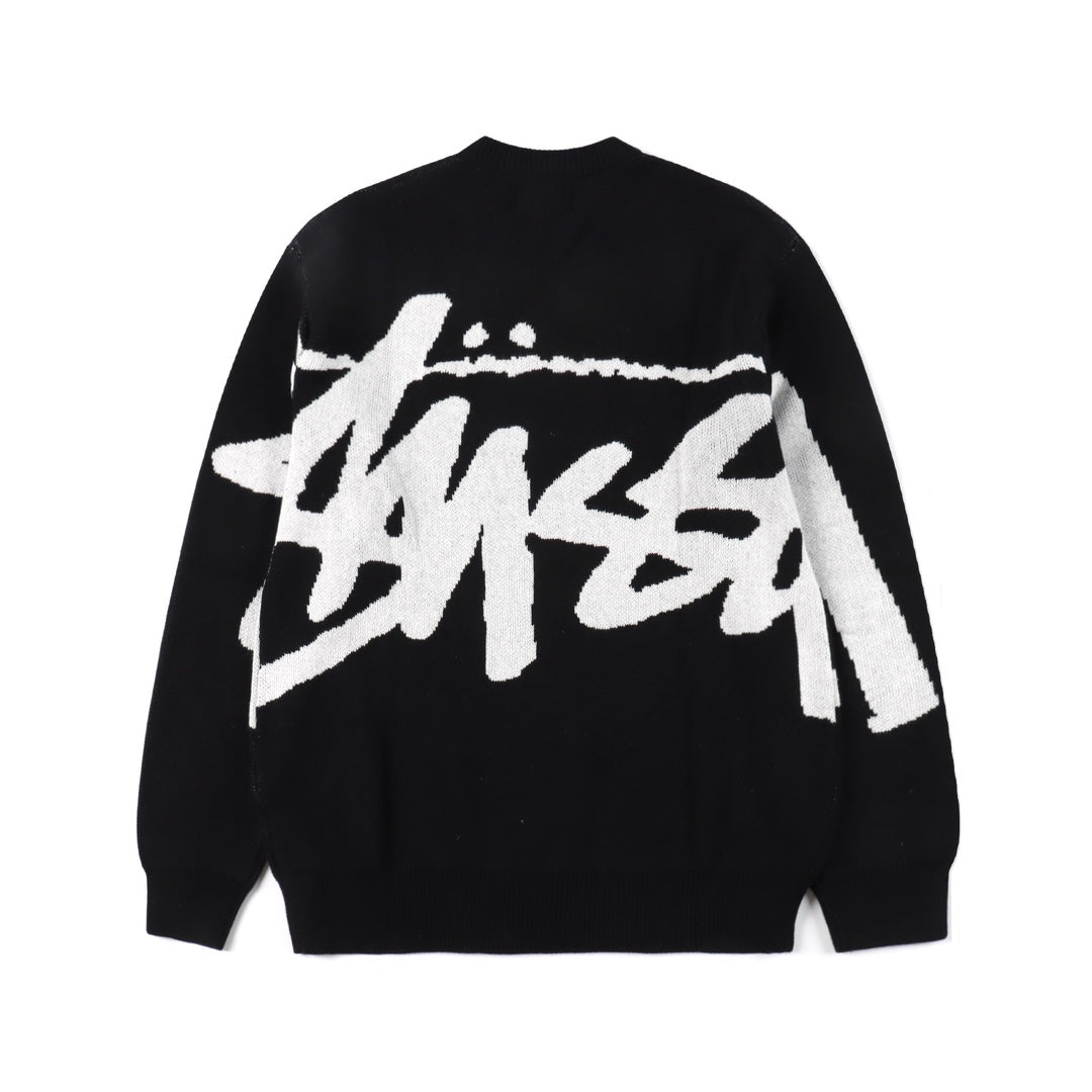 Stussy FW22 Logo graphic print knitted sweater