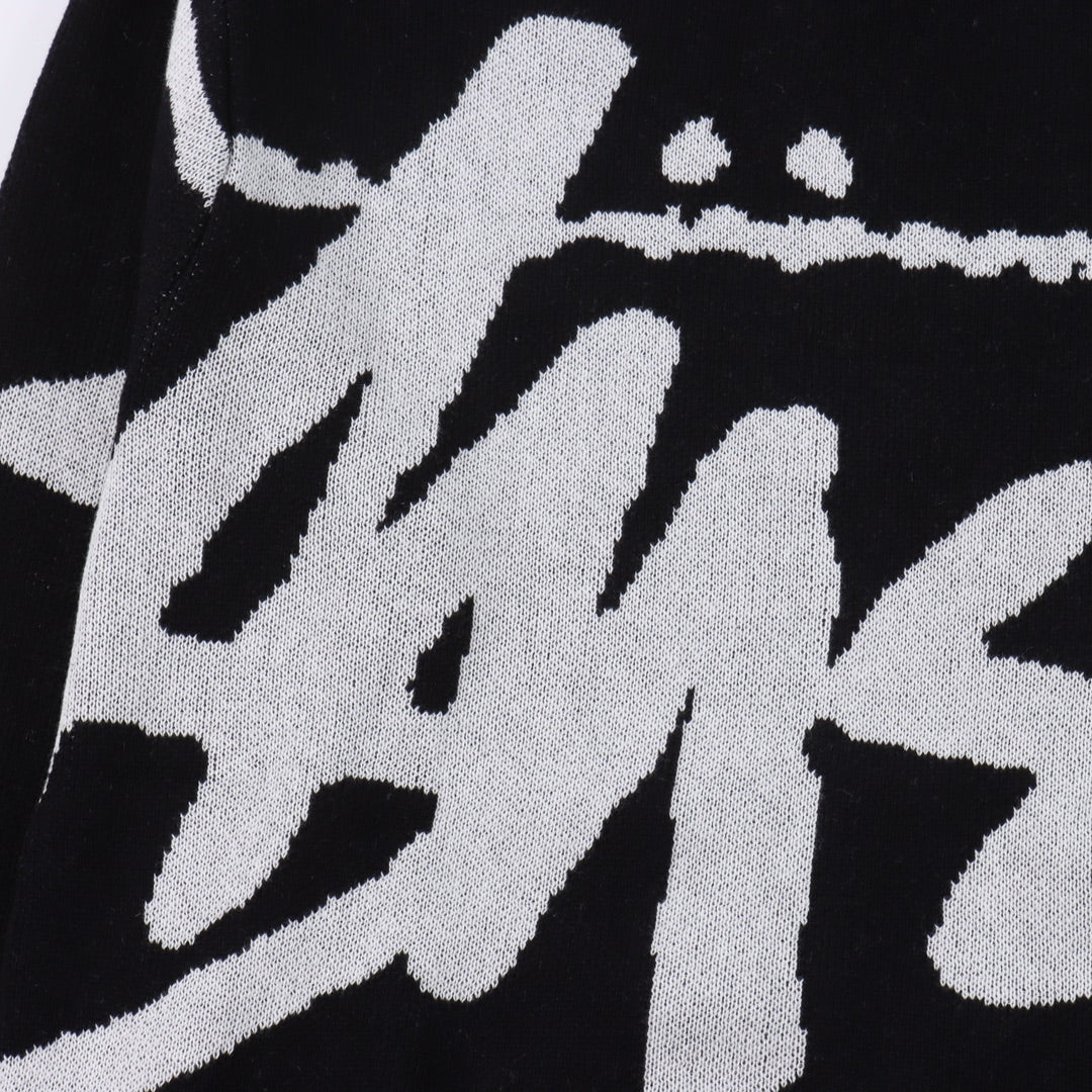 Stussy FW22 Logo graphic print knitted sweater