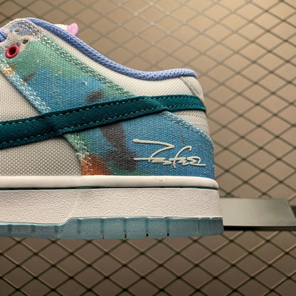 Futura × Nike SB Dunk Low "White and Geode Teal