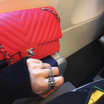 Chrome hearts polished scroll ring