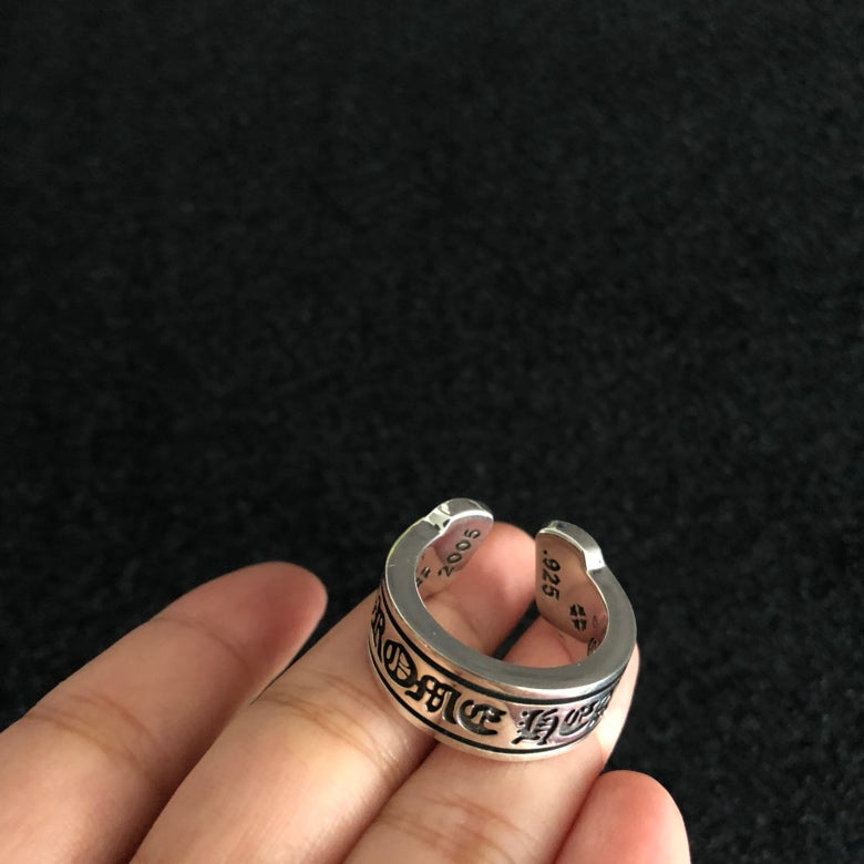 Chrome hearts polished scroll ring