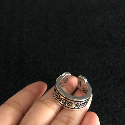 Chrome hearts polished scroll ring