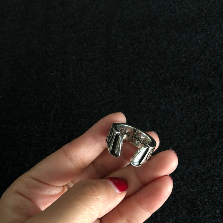Chrome hearts polished scroll ring