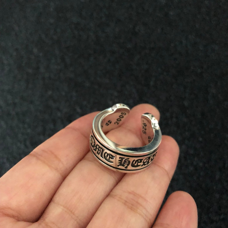 Chrome hearts polished scroll ring