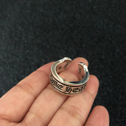 Chrome hearts polished scroll ring