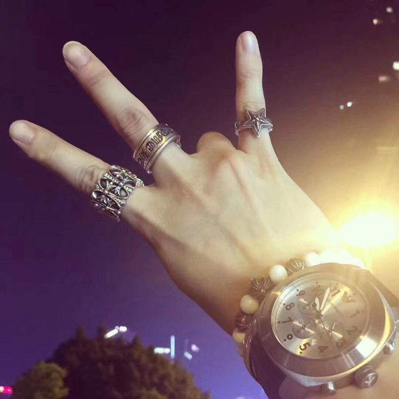 Chrome hearts polished scroll ring