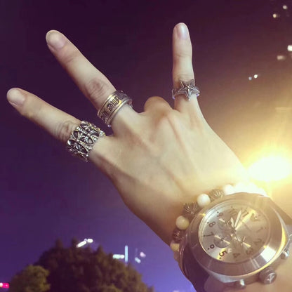 Chrome hearts polished scroll ring