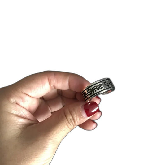 Chrome hearts polished scroll ring