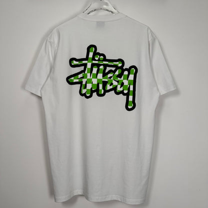 Stussy 23SS CHECKER STOCK TEE  "White"