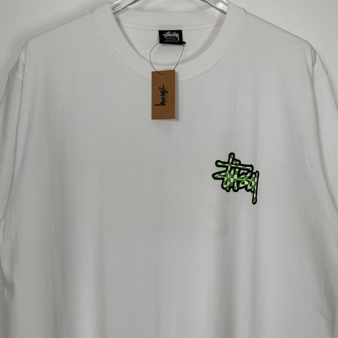 Stussy 23SS CHECKER STOCK TEE  "White"