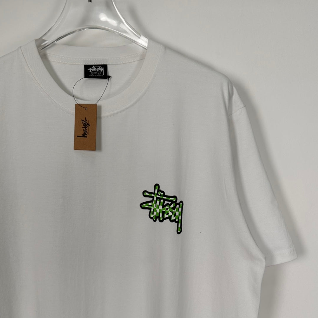 Stussy 23SS CHECKER STOCK TEE  "White"