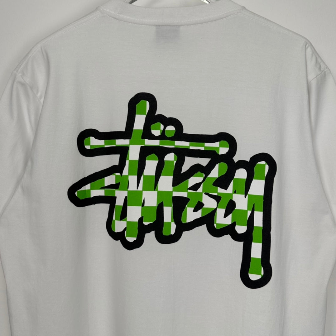Stussy 23SS CHECKER STOCK TEE  "White"