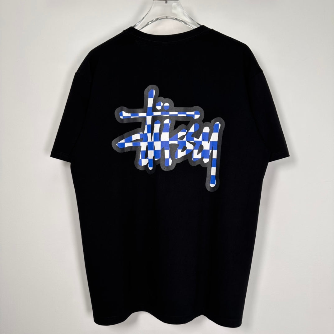 Stussy 23SS CHECKER STOCK TEE "Black"