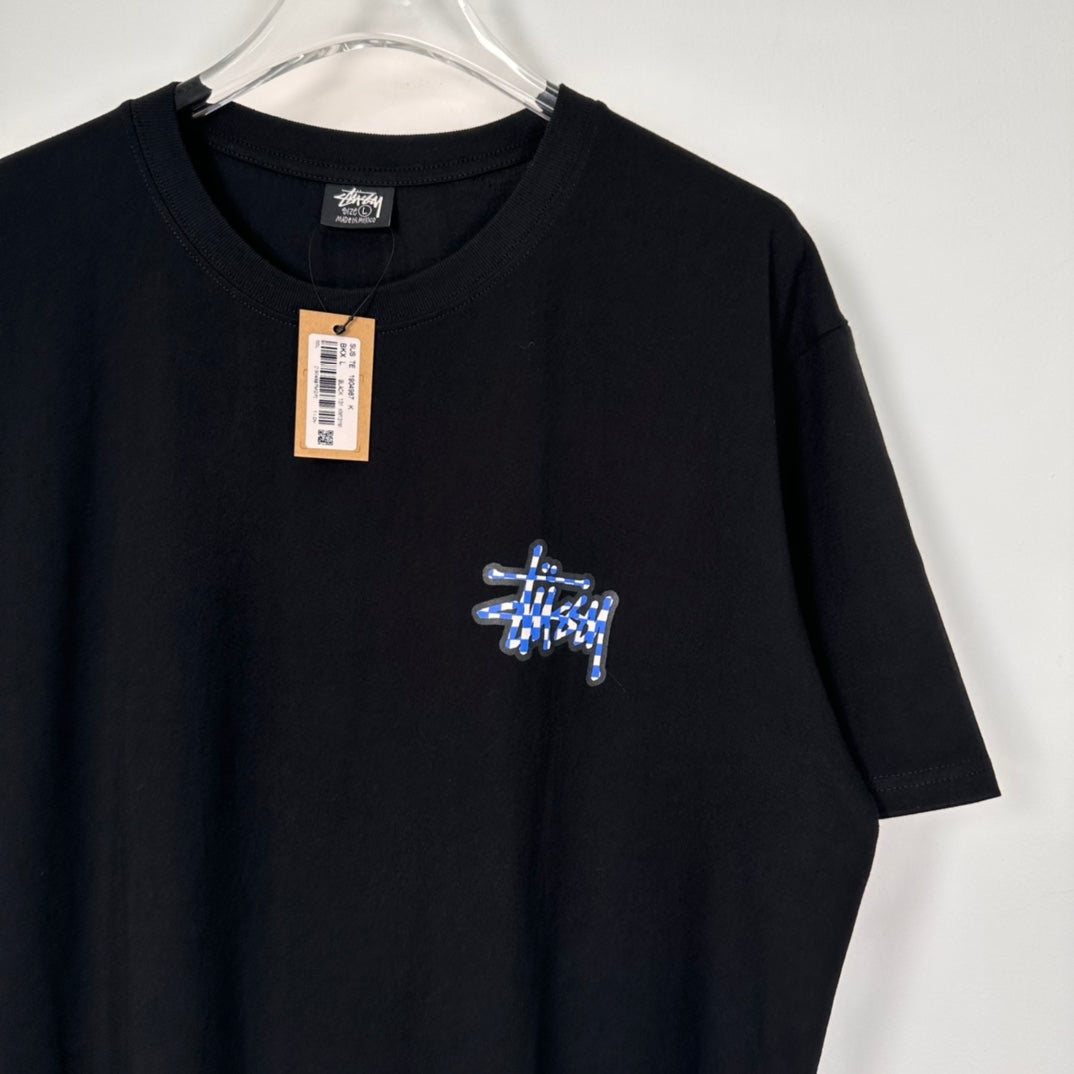Stussy 23SS CHECKER STOCK TEE "Black"