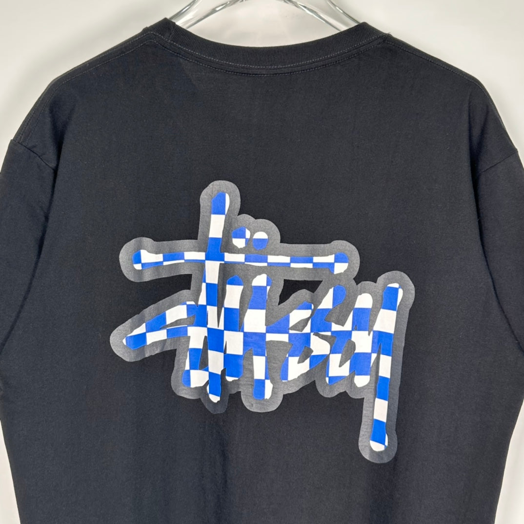 Stussy 23SS CHECKER STOCK TEE "Black"