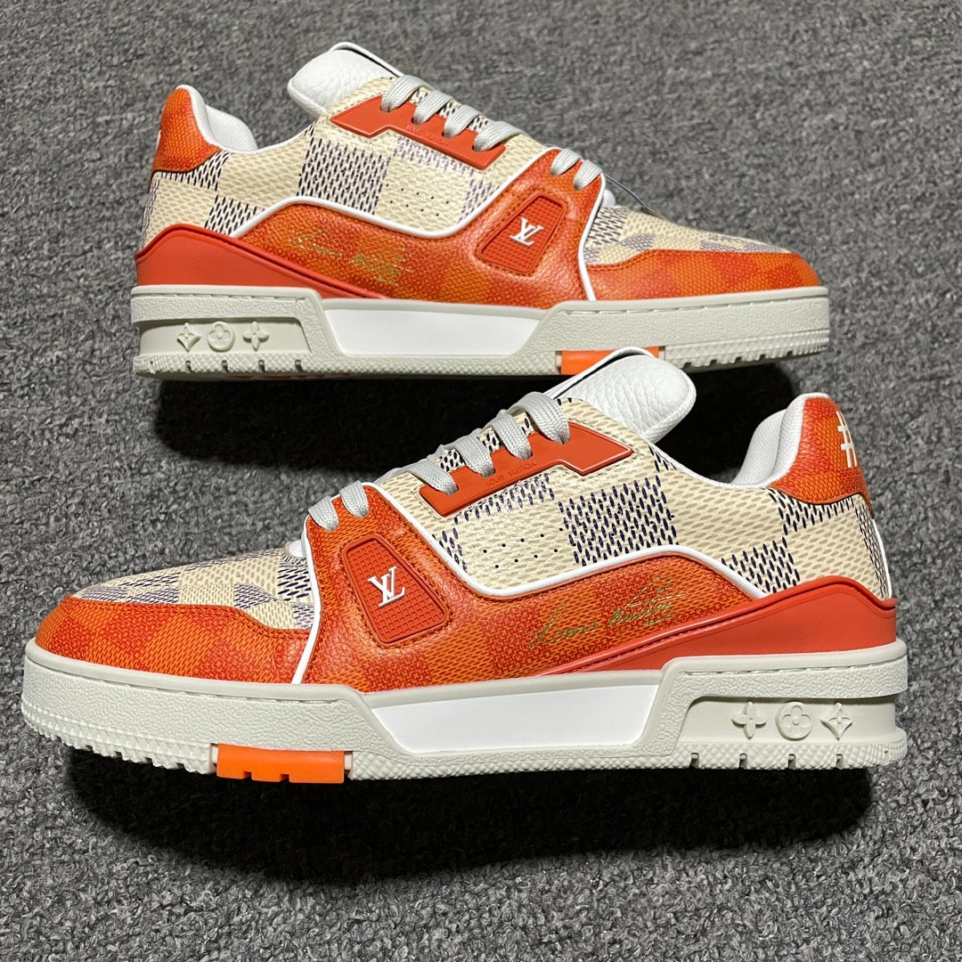 Louis Vuitton Trainer Line Sneaker "WhiteOrange"Green"