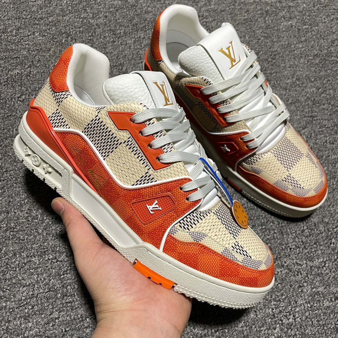 Louis Vuitton Trainer Line Sneaker "WhiteOrange"Green"