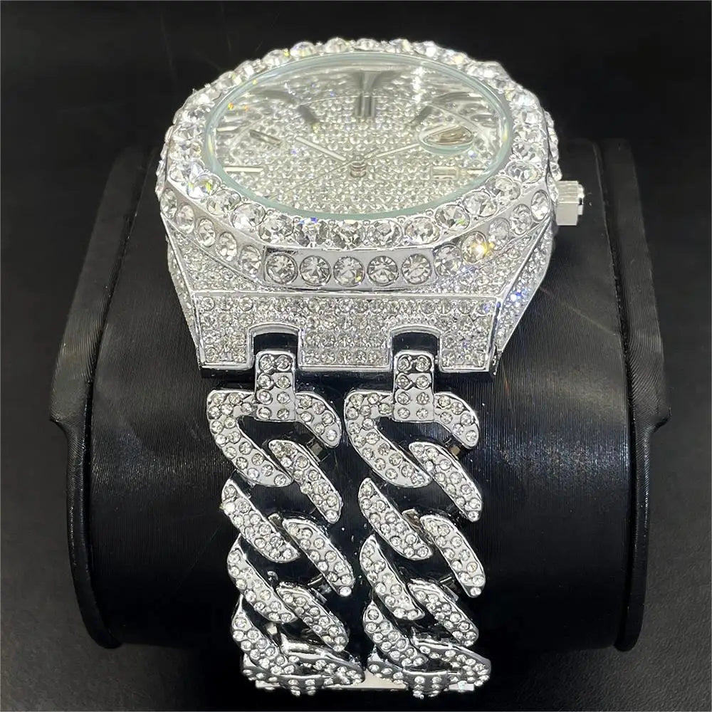 ICEY ローマ数字 ダイヤモンドウォッチ - 2トーン シルバー
